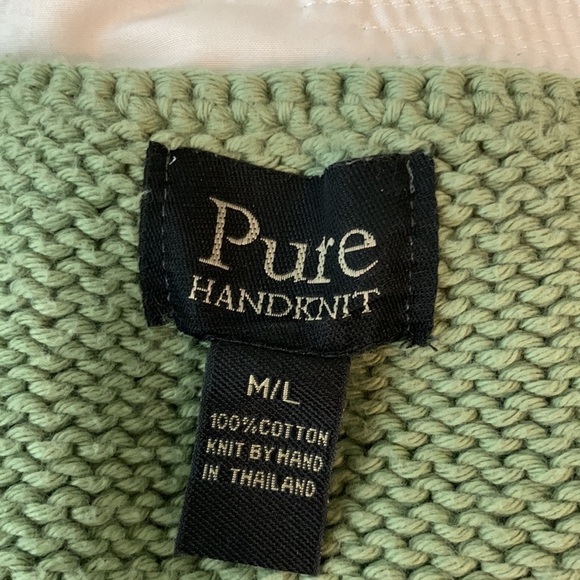 Pure Hand-Knit Cotton Cardigan, M/L - Picture 7 of 8